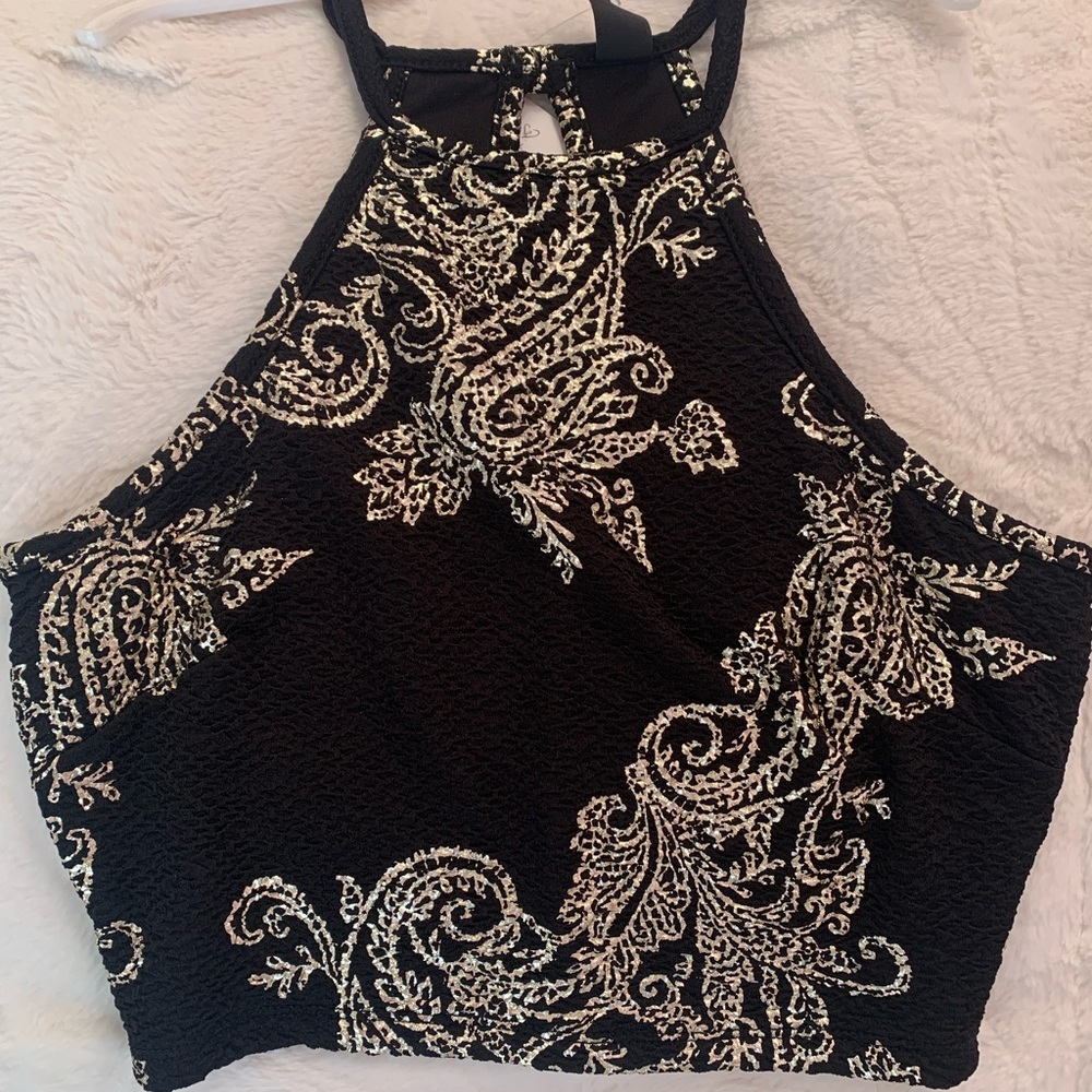 Windsor black and gold crop top